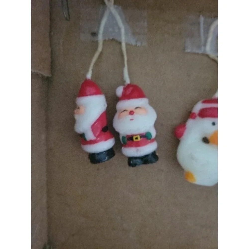 Vintage Holiday / Christmas Mini Rope Wax Candles Set Of 4 Bundle Decor
